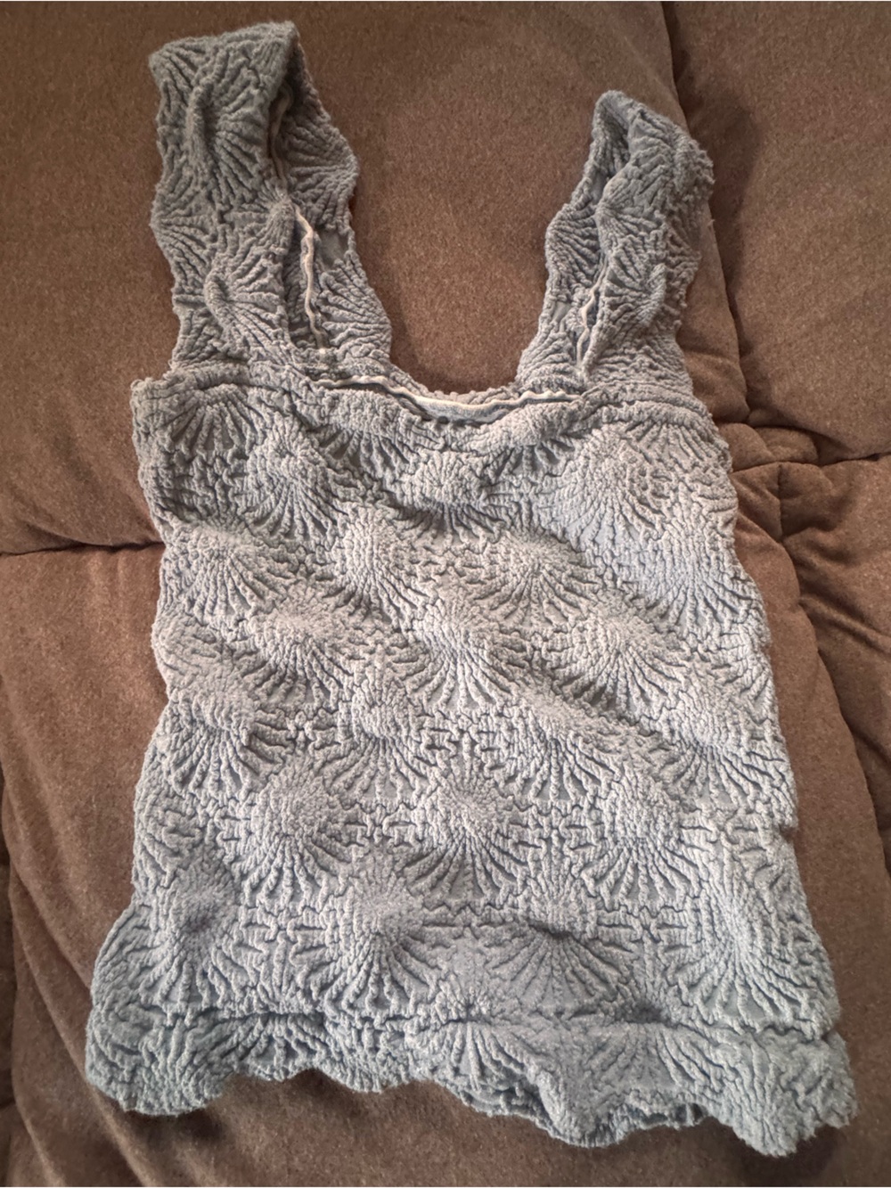 Free People Light Gray Textured Mini Skirt